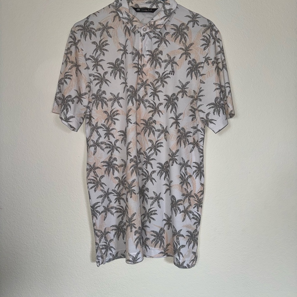 Travis Matthew White Floral Golf Polo size M